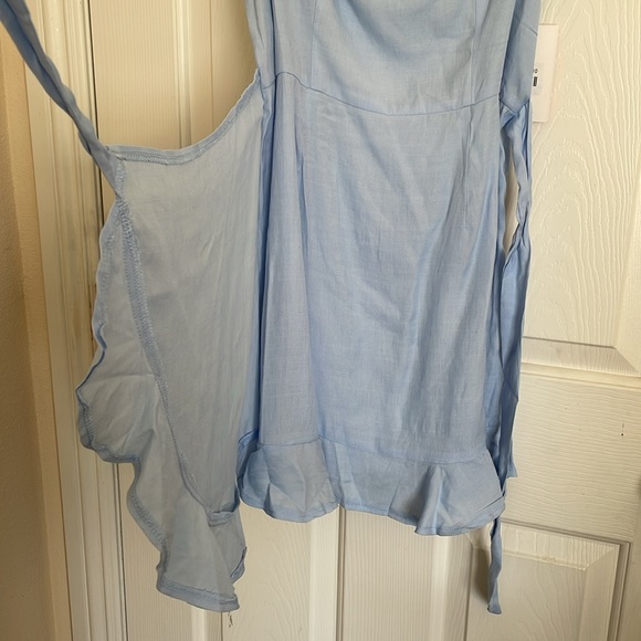 Hello Molly song on the minute blue faux wrap ruffle mini dress size 6 - Picture 4 of 10